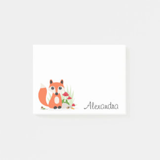 Cute fox-personligen namn post-it block