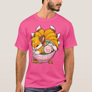 Cute Fox Ramen Japanska Noodles Kawaii Anime-gåvor T Shirt