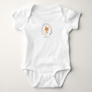 Cute Fox Rosa Bow Personlig Namn T Shirt