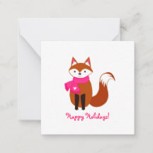 Cute Fox Rosa Scarf Heart Mini jul