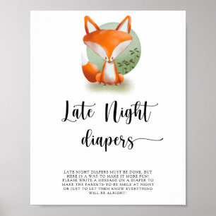 Cute Fox \ Sent Nattblöjspel Poster