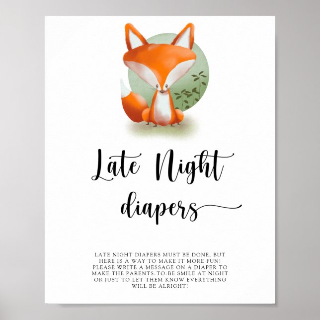 Cute Fox \ Sent Nattblöjspel Poster (Framsidan)