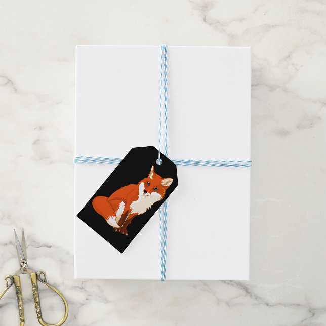 Cute Fox Sitta Anpassningsbar Gift-Märkre Presentetikett (Skapare uppladdad)