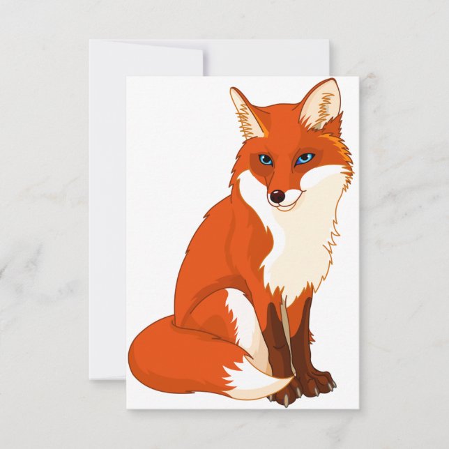 Cute Fox Sitta-inbjudningar Inbjudningar (Framsida)