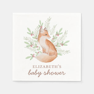 Cute Fox. Skogsdjurens neutralt, babydusch Pappersservett