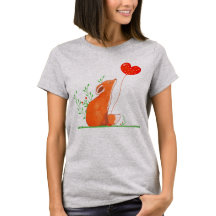 Cute Fox som håller en hjärtballong