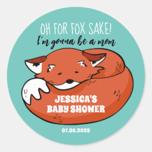 Cute Fox-sömnad för foxtagning babyskor Runt Klistermärke