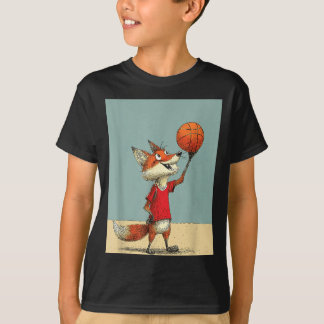 Cute Fox Sports Funny Basball Cartoon Design T Shirt