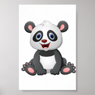 Cute Fox Tecknad Digital Printable Poster&etikett Poster