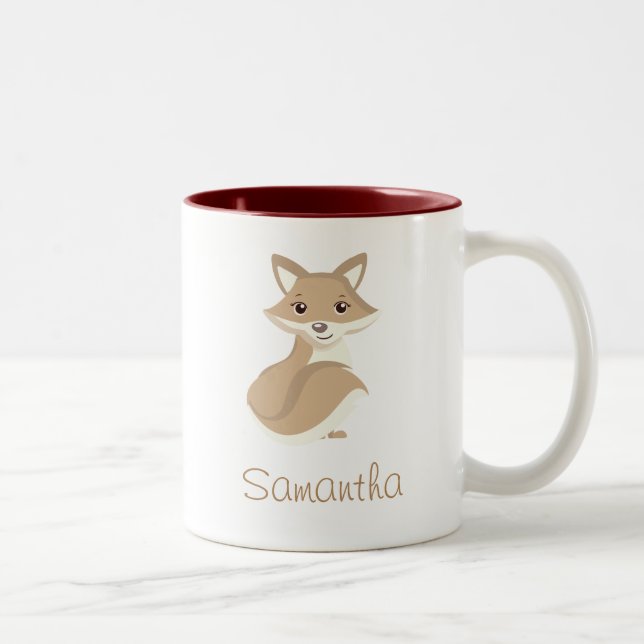 Cute Fox Två-Tonad Mugg (Höger)