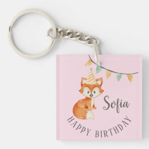 Cute Fox Woodland Party Hat Grattis på födelsedage