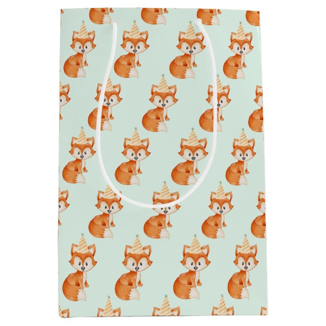 Cute Fox Woodland Party Hat Grattis på födelsedage (Framsidan)