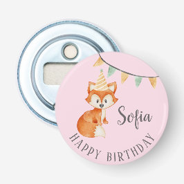 Cute Fox Woodland Party Hat Grattis på födelsedage Flasköppnare