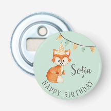 Cute Fox Woodland Party Hat Grattis på födelsedage