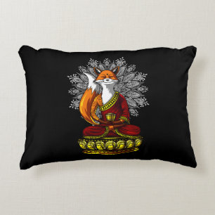 Cute Fox Yoga Zen Meditation Buddha Animal Prydnadskudde