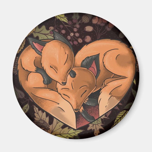 Cute Foxes Magnet (Framsidan)