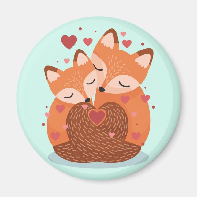 Cute Foxes Magnet (Framsidan)