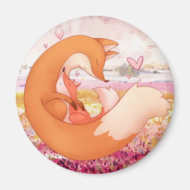 Cute Foxes Magnet (Framsidan)