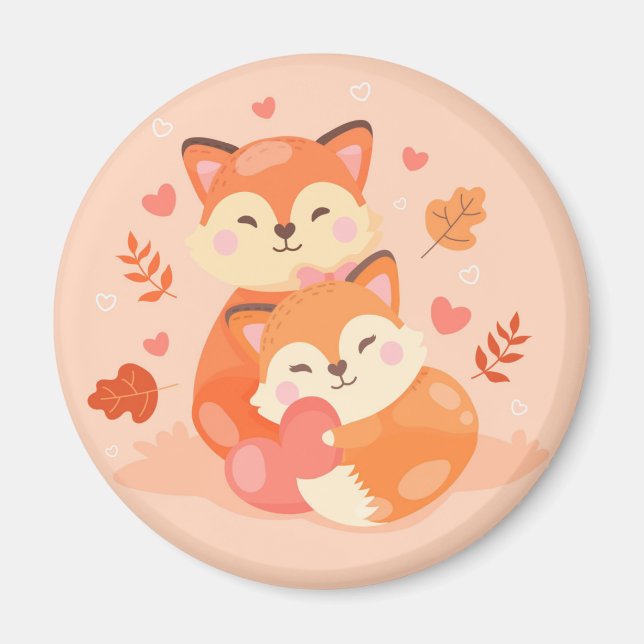 Cute Foxes Magnet (Framsidan)