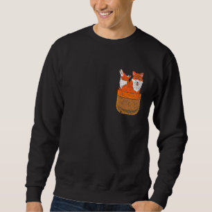 Cute Foxes Pocket Wildlife Animal Kids Forest Fox Lång Ärmad Tröja