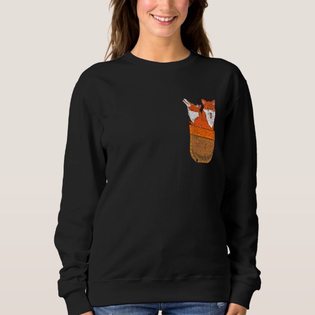 Cute Foxes Pocket Wildlife Animal Kids Forest Fox T Shirt (Framsida)