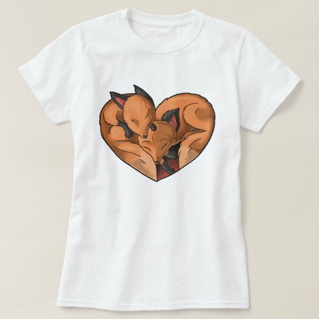 Cute Foxes T-Shirt (Design framsida)