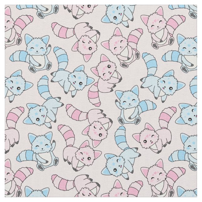 Cute Foxes Tyg (Närbild)