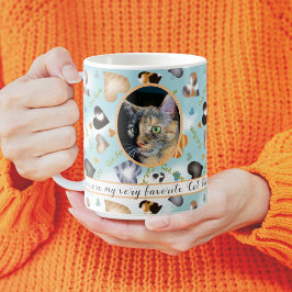 Cute från Cat Personlig Photo Päls Heart Kärlek Kaffemugg