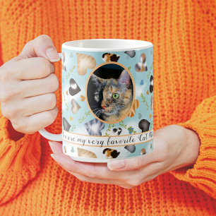Cute från Cat Personlig Photo Päls Heart Kärlek Kaffemugg