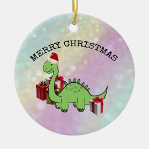 Cute från jultomten, rolografi julgransprydnad keramik