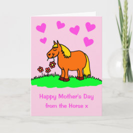 Cute från Rosa Mors dag-kortet för Tecknad av häst Kort