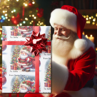 Cute från Santa Add Child's Namn, julroll av Presentpapper