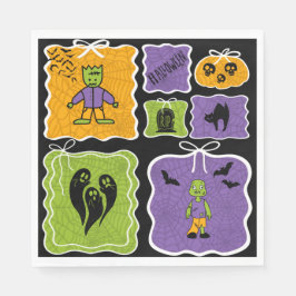 Cute Frankenstein Coquette Halloween Pappersservett