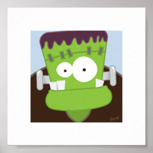 Cute Frankenstein Monster   6 x 6 Skriv ut Poster