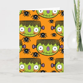 Cute Frankenstein, Spider Halloween Kort