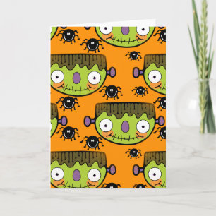Cute Frankenstein, Spider Halloween Kort