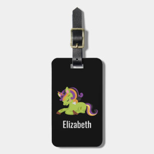 Cute Frankenstein Unicorn Halloween Bagagebricka