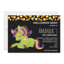 Cute Frankenstein Unicorn Halloween Birthday