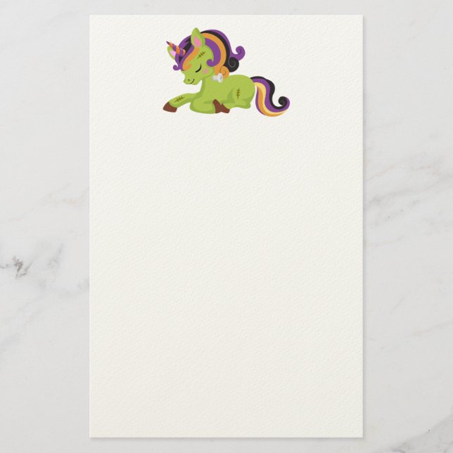 Cute Frankenstein Unicorn Halloween Brevpapper (Framsida)
