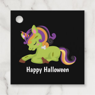 Cute Frankenstein Unicorn Halloween Gåvor Etiketter