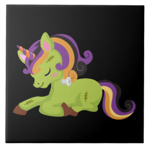 Cute Frankenstein Unicorn Halloween Kakelplatta