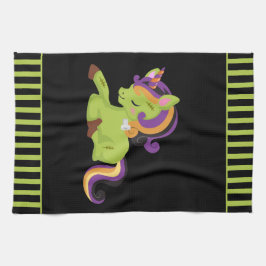 Cute Frankenstein Unicorn Halloween Kitchen Towel Kökshandduk