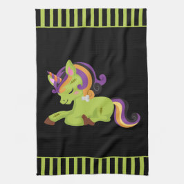 Cute Frankenstein Unicorn Halloween Kitchen Towel Kökshandduk