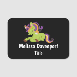 Cute Frankenstein Unicorn Halloween Namnbricka