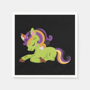 Cute Frankenstein Unicorn Halloween Pappersservett
