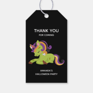 Cute Frankenstein Unicorn Halloween Presentetikett