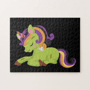 Cute Frankenstein Unicorn Halloween Pussel