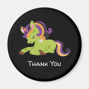 Cute Frankenstein Unicorn Halloween Tack Magnet