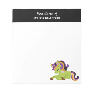 Cute Frankenstein Unicorn Halloween Teckning Anteckningsblock