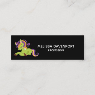 Cute Frankenstein Unicorn Halloween Teckning Mini Visitkort